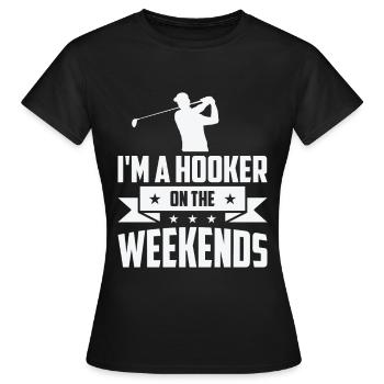 Golf Golfeur Balle de golf Golfeurs Clubs de golf - T-shirt Femme - noir - Devant - AI Model Female 172 dark (172cm)