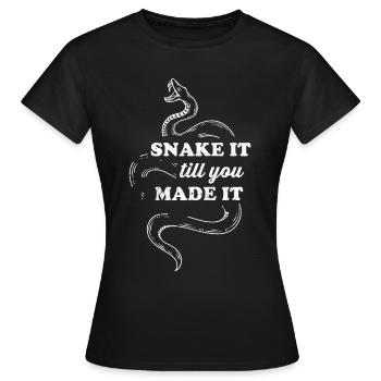 Serpent Cadeau Animal Reptile Cobra Python Boa - T-shirt Femme - noir - Devant - AI Model Female 172 dark (172cm)