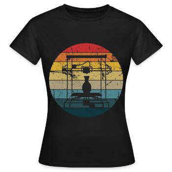 Imprimante 3D - T-shirt Femme - noir - Devant - AI Model Female 172 dark (172cm)