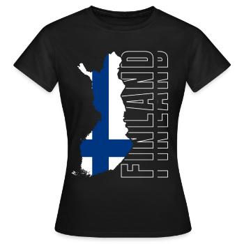Finland - Women's T-Shirt - black - Front - AI Model Female 172 dark (172cm)