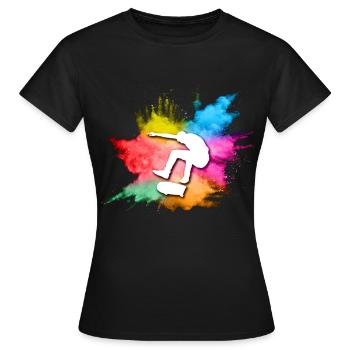 Skateboard Tshirt Skater Sk8 Sk8er Halfpipe Flip - T-shirt Femme - noir - Devant - AI Model Female 172 dark (172cm)