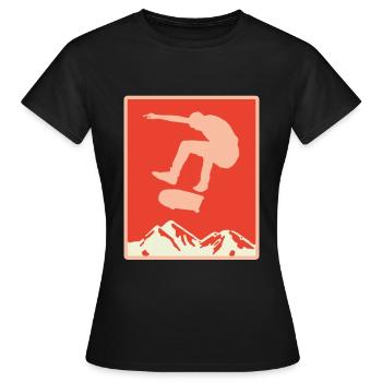 Skater Skateboard Cadeau Halfpipe Sk8 Ollie - T-shirt Femme - noir - Devant - AI Model Female 172 dark (172cm)