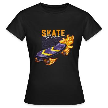 Skater Skateboard Cadeau Halfpipe Sk8 Ollie - T-shirt Femme - noir - Devant - AI Model Female 172 dark (172cm)