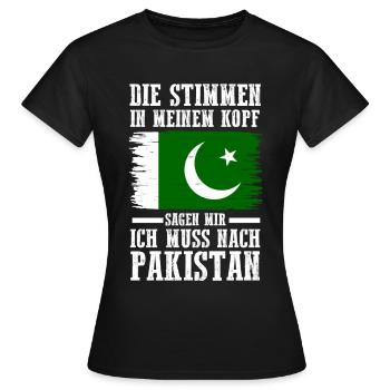 Pakistan Pakistaner Pakistanisches - Frauen T-Shirt - Schwarz - Vorne - AI Model Female 172 dark (172cm)