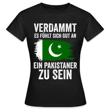Pakistan Pakistaner Pakistanisches - Frauen T-Shirt - Schwarz - Vorne - AI Model Female 172 dark (172cm)