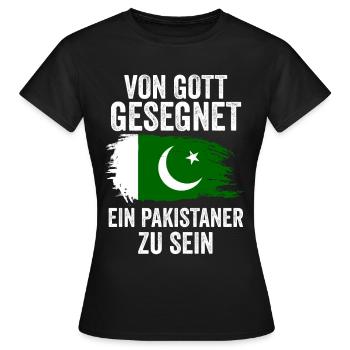 Pakistan Pakistaner Pakistanisches - Frauen T-Shirt - Schwarz - Vorne - AI Model Female 172 dark (172cm)