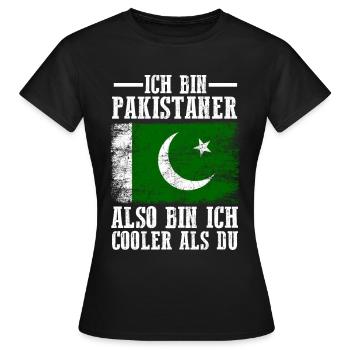 Pakistan Pakistaner Pakistanisches - Frauen T-Shirt - Schwarz - Vorne - AI Model Female 172 dark (172cm)