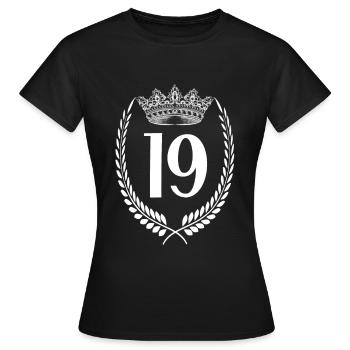 19e anniversaire Numéro anniversaire 19 - T-shirt Femme - noir - Devant - AI Model Female 172 dark (172cm)