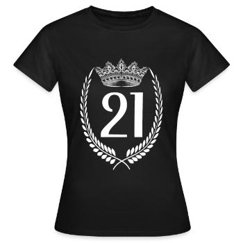 21e anniversaire Numéro anniversaire 21 - T-shirt Femme - noir - Devant - AI Model Female 172 dark (172cm)