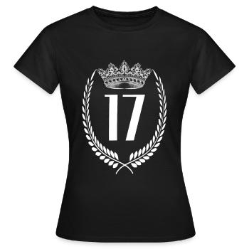 17. Geburtstag Zahl Jubiläum 17 - Frauen T-Shirt - Schwarz - Vorne - AI Model Female 172 dark (172cm)