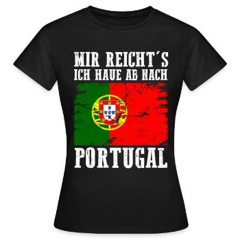 Portugal Portugiese Portugiesisches - Frauen T-Shirt - Schwarz - Vorne - AI Model Female 172 dark (172cm)