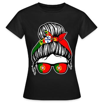 Portugiese Portugiesisches Portugal - Frauen T-Shirt - Schwarz - Vorne - AI Model Female 172 dark (172cm)