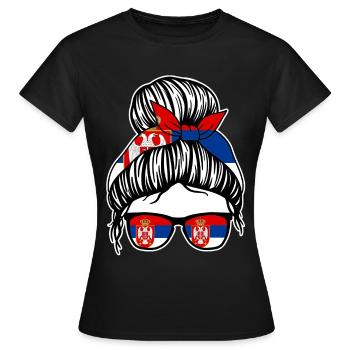 Serbe Serbe Serbie - T-shirt Femme - noir - Devant - AI Model Female 172 dark (172cm)