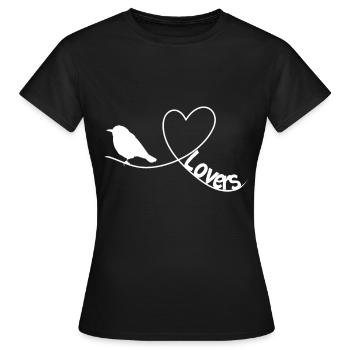Motif d’observation des oiseaux pour Bird Keeper - T-shirt Femme - noir - Devant - AI Model Female 172 dark (172cm)