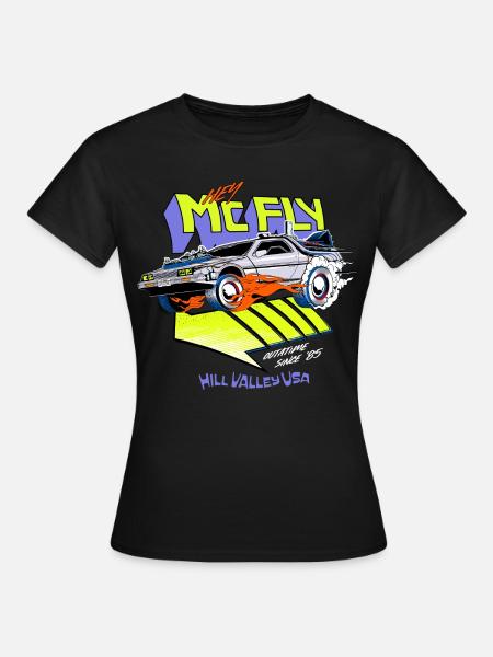 Back To The Future Hey McFly Time Machine - Women's T-Shirt - black