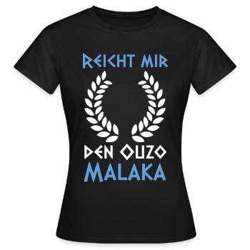 Grieche Malaka Griechenland Ouzo - Frauen T-Shirt - Schwarz - Vorne - AI Model Female 172 dark (172cm)