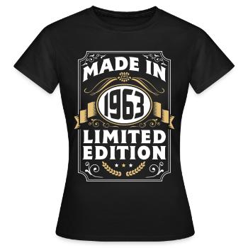 Geburtstag Geschenk Birthday Bursdag Jahrgang 1963 - Frauen T-Shirt - Schwarz - Vorne - AI Model Female 172 dark (172cm)
