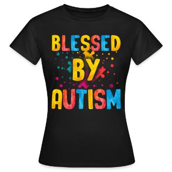 Tshirt autistique Autimus Cadeau Asperger Enfants - T-shirt Femme - noir - Devant - AI Model Female 172 dark (172cm)
