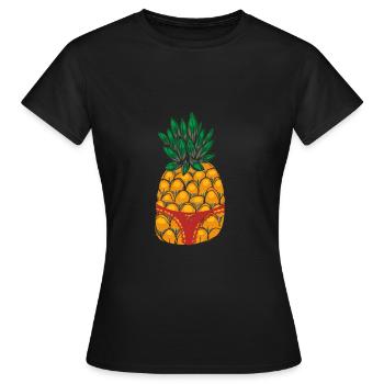 Ananas Tropisch Hawaii Geschenk Kinder Herren Obst - Frauen T-Shirt - Schwarz - Vorne - AI Model Female 172 dark (172cm)