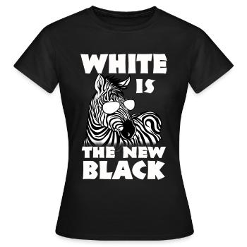 Zebra Gift Black and White Safari Savannah Steppe - Women's T-Shirt - black - Front - AI Model Female 172 dark (172cm)