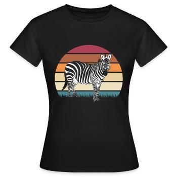 Zebra Africa Horse Hipster Gift Animal Stripe - T-shirt Femme - noir - Devant - AI Model Female 172 dark (172cm)