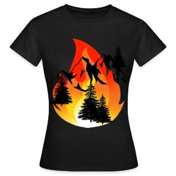 Inferno Feuer Löschen Feuerwehr Feuerwehrmann Berg - Frauen T-Shirt - Schwarz - Vorne - AI Model Female 172 dark (172cm)