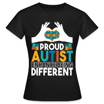 Autistic Autism Autistic - Women's T-Shirt - black - Front - AI Model Female 172 dark (172cm)