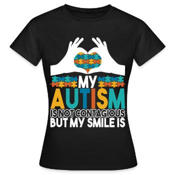 Autistic Autism Autistic - Women's T-Shirt - black - Front - AI Model Female 172 dark (172cm)