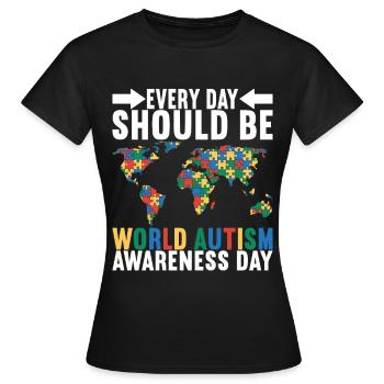 Autistic Autism Autistic - Women's T-Shirt - black - Front - AI Model Female 172 dark (172cm)