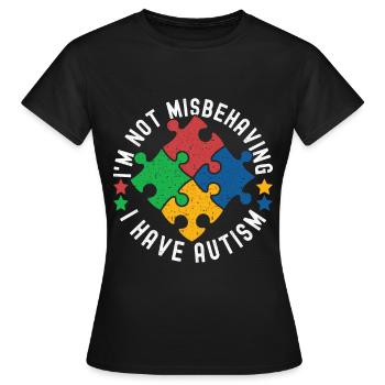 Autistic Autism Autistic - Women's T-Shirt - black - Front - AI Model Female 172 dark (172cm)