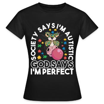 Autistic Autism Autistic - Women's T-Shirt - black - Front - AI Model Female 172 dark (172cm)