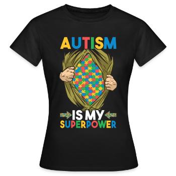Autistic Autism Autistic - Women's T-Shirt - black - Front - AI Model Female 172 dark (172cm)