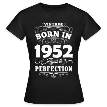 Geburtstag Geschenk Birthday Bursdag Jahrgang 1952 - Frauen T-Shirt - Schwarz - Vorne - AI Model Female 172 dark (172cm)