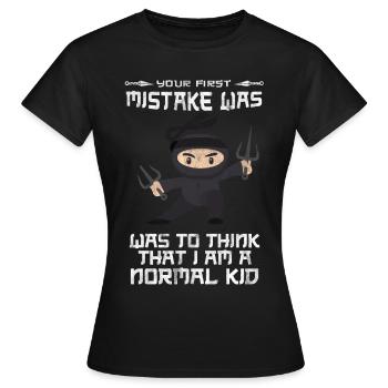 Ninja Ninjutsu Judo Katana Enfants Shuriken Guerrier - T-shirt Femme - noir - Devant - AI Model Female 172 dark (172cm)
