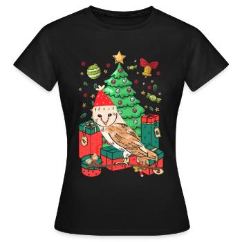 Hibou de Noël laid - T-shirt Femme - noir - Devant - AI Model Female 172 dark (172cm)
