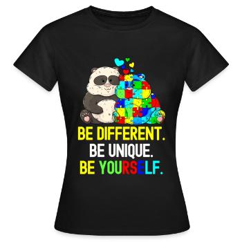 Tshirt autistique Autimus Cadeau Asperger Enfants - T-shirt Femme - noir - Devant - AI Model Female 172 dark (172cm)