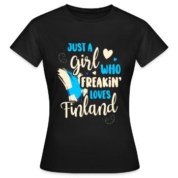 Finland - Women's T-Shirt - black - Front - AI Model Female 172 dark (172cm)