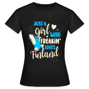 Finland - Women's T-Shirt - black - Front - AI Model Female 172 dark (172cm)