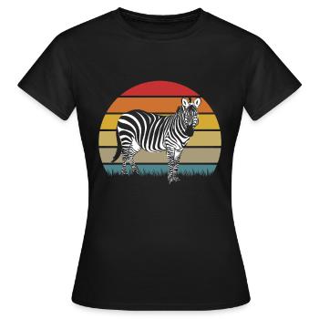 Zebra Africa Horse Hipster Gift Animal Stripe - T-shirt Femme - noir - Devant - AI Model Female 172 dark (172cm)