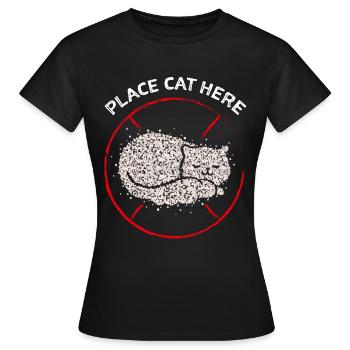 Chat Papa Cheveux de chat Propriétaire de chat Chat Ami - T-shirt Femme - noir - Devant - AI Model Female 172 dark (172cm)
