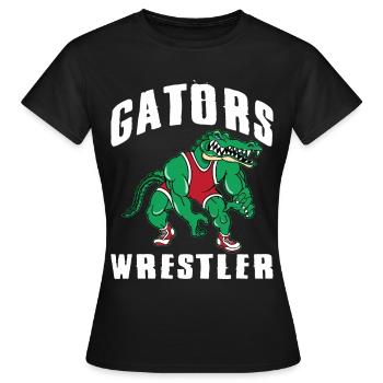 Crocodile Alligator Wrestling Reptile Gift - Women's T-Shirt - black - Front - AI Model Female 172 dark (172cm)