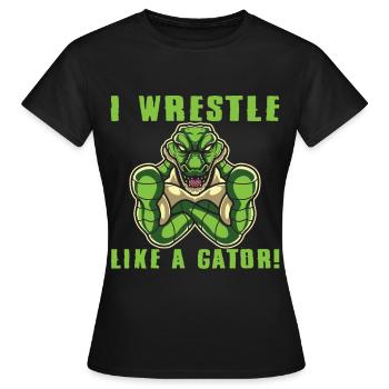 Crocodile Alligator Wrestling Reptile Gift - Women's T-Shirt - black - Front - AI Model Female 172 dark (172cm)