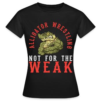 Crocodile Alligator Wrestling Reptile Gift - Women's T-Shirt - black - Front - AI Model Female 172 dark (172cm)