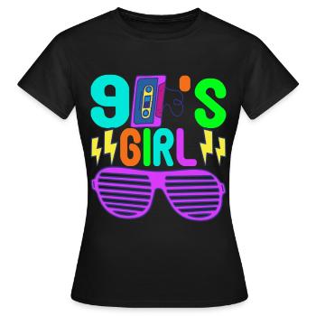 90er Party 90er Jahre - Frauen T-Shirt - Schwarz - Vorne - AI Model Female 172 dark (172cm)