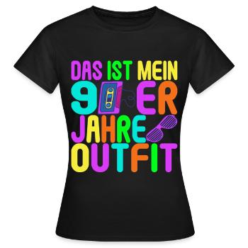Fête des années 90 années 90 - T-shirt Femme - noir - Devant - AI Model Female 172 dark (172cm)