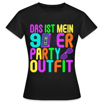 Fête des années 90 années 90 - T-shirt Femme - noir - Devant - AI Model Female 172 dark (172cm)