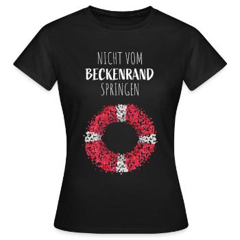 Nicht vom Beckenrand springen Schwimmbad - Frauen T-Shirt - Schwarz - Vorne - AI Model Female 172 dark (172cm)