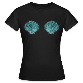 Coquilles de sirène Nageoire Natation - T-shirt Femme - noir - Devant - AI Model Female 172 dark (172cm)
