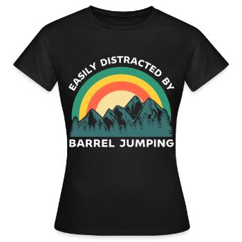 Facilement distrait par le Barrel Jumping - T-shirt Femme - noir - Devant - AI Model Female 172 dark (172cm)