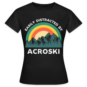 Leicht abgelenkt von Acroski - Frauen T-Shirt - Schwarz - Vorne - AI Model Female 172 dark (172cm)